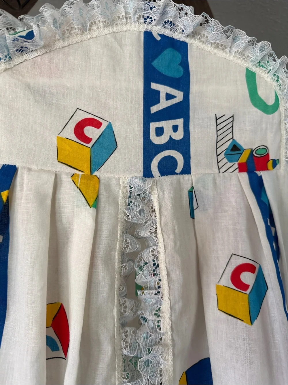 Vintage Cloth ABC Block Diaper Stacker - White with Primary Color Blocks